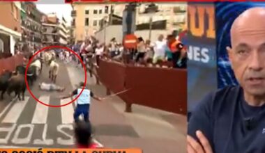 Alfredo Duro, de ‘El Chiringuito’, fue embestido en encierro de toros en España