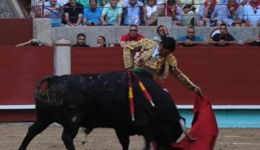 Morante sufre en Pontevedra una cornada de dos trayectorias en la pierna derecha