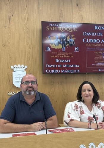 Presentado el cartel del festejo taurino de la Feria Real de San Roque, con Román, David de Miranda y Curro Márquez