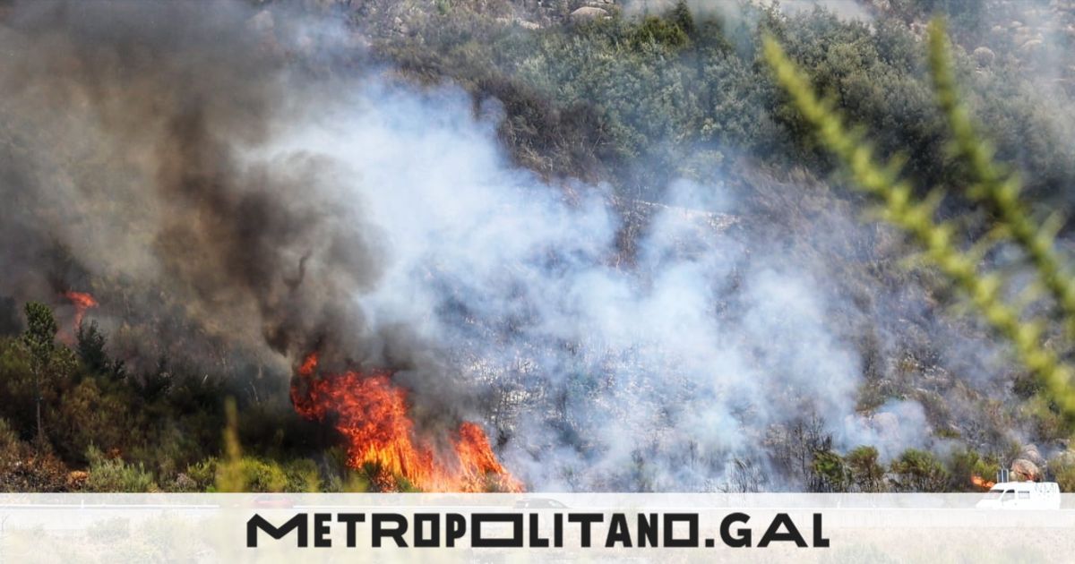 Cortada la A-52 entre Vigo y Ourense por los fuertes incendios que asolan Galicia