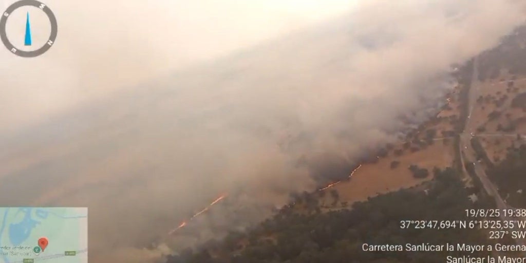 Declarado un incendio forestal en Sanlúcar la Mayor cerca del Corredor Verde del Guadiamar