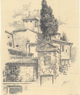 Imagen secundaria 2 - 'Embarcadero del Retiro', publicado en abril de 1905; dibujo del jardín de la Vicaría del Palacio Arzobispal (1913); 'Iglesia de la Buena Dicha (1898)'.