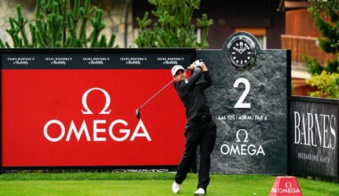 Iván Cantero durante la primera jornada del Omega European Masters 2025. © Golffile