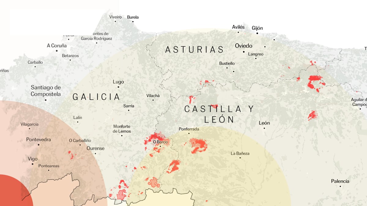 Consulte el mapa de los incendios activos en España y cómo van avanzando los fuegos | Clima y Medio Ambiente