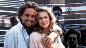 Michael Douglas y Kathleen Turner