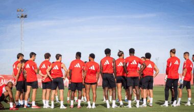 Último entrenamiento antes del duelo ante el Girona