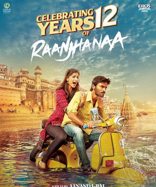 Cartel promocional del 12 aniversario de la película Raanjhanaa