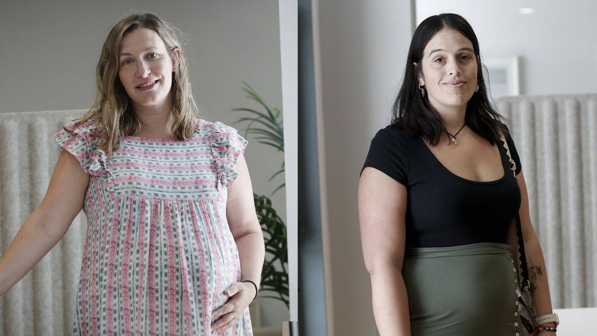 A la izquierda, Luisa Espases, que dentro de unos meses tendrá a su segundo bebé y ha participado en el programa PROM. A la derecha, Raquel Fernández, madre de tres niños, en su último embarazo también ha participado en el programa.