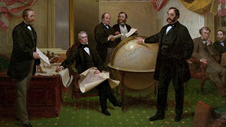Representación de la firma del Tratado de Cesión de Alaska
