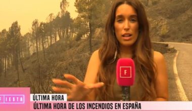 Evacúan a una reportera de Telecinco acorralada por el fuego en un incendio en Galicia: «Están llegando las llamas»