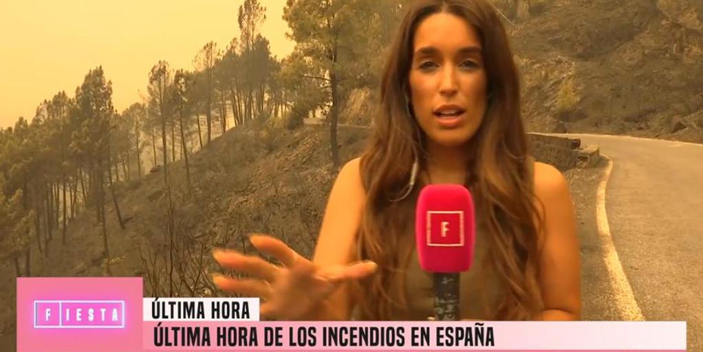 Evacúan a una reportera de Telecinco acorralada por el fuego en un incendio en Galicia: «Están llegando las llamas»