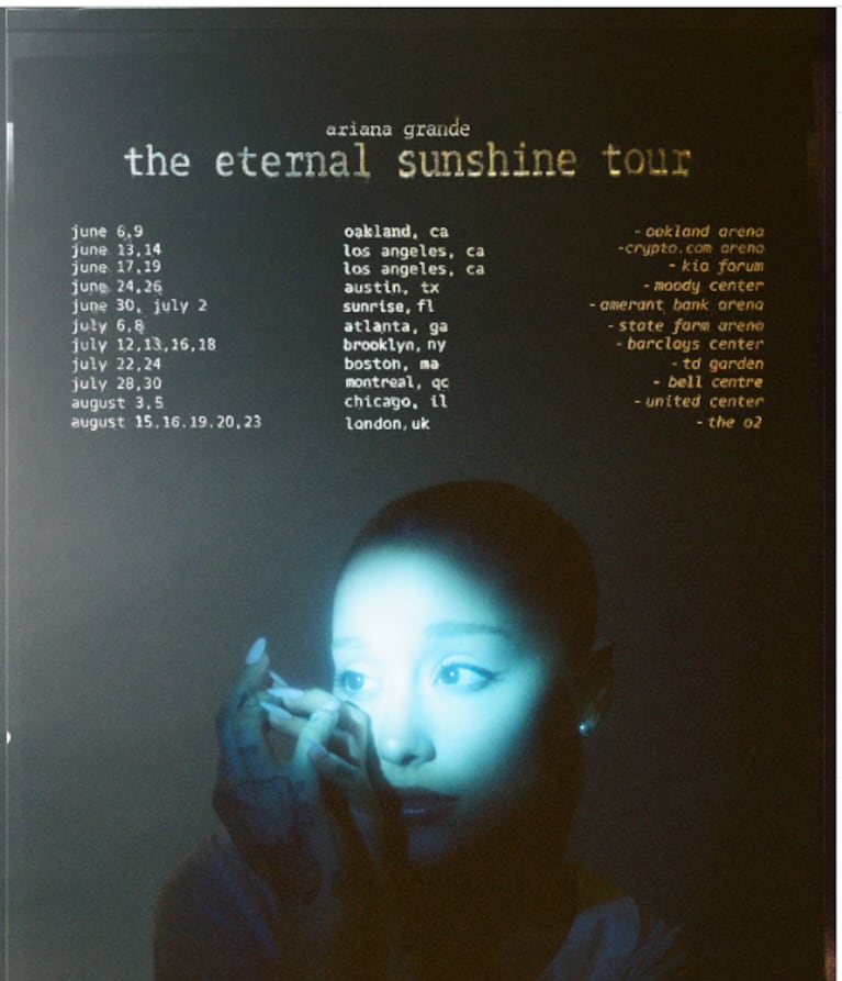 Ariana Grande anunció las fechas de su regreso a los escenarios (Foto: Instagram).