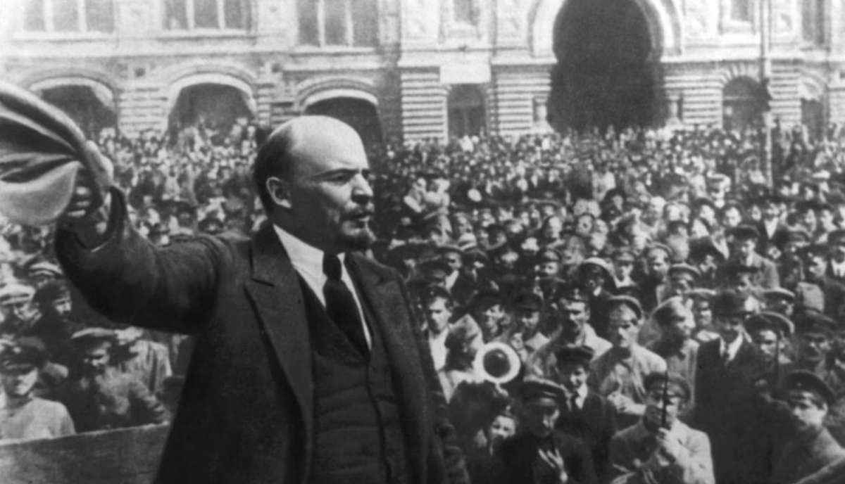Lenin durante la Revolución rusa.