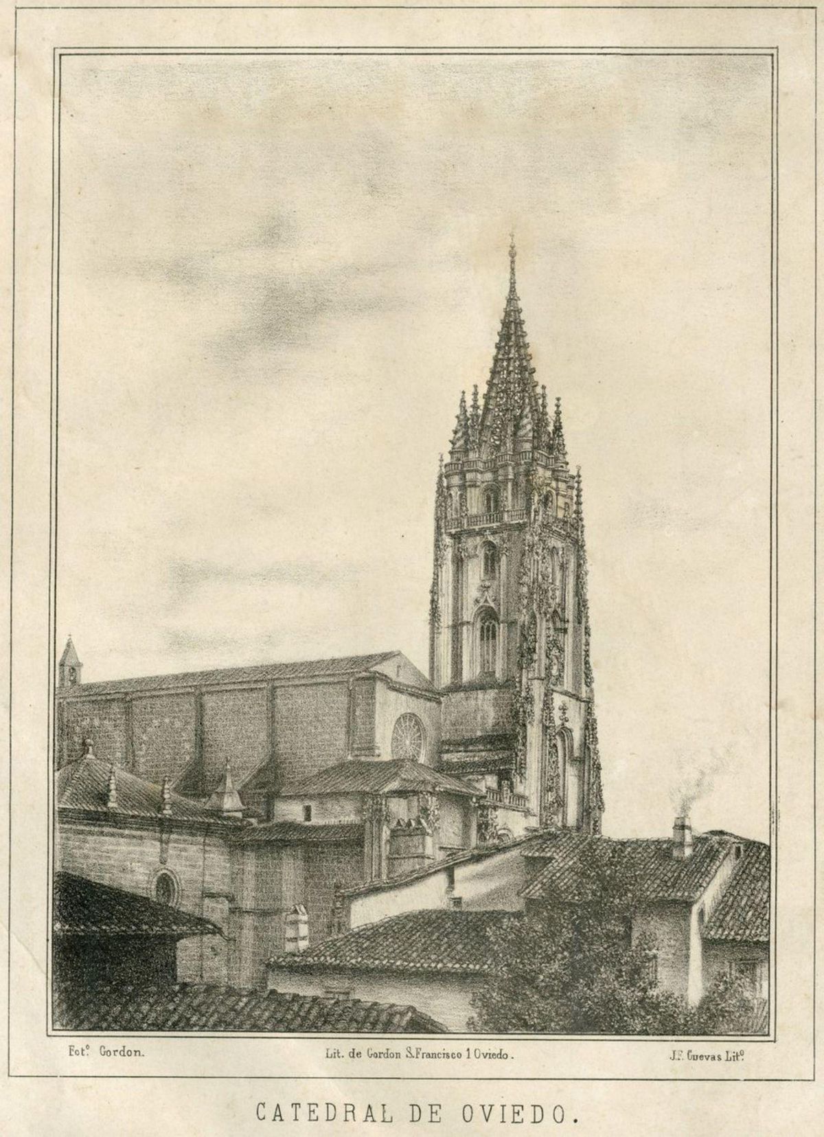 La litografía de 43,2 x 32 centímetros obra de José Cuevas. | MUSÉU DEL PUEBLU D’ASTURIES