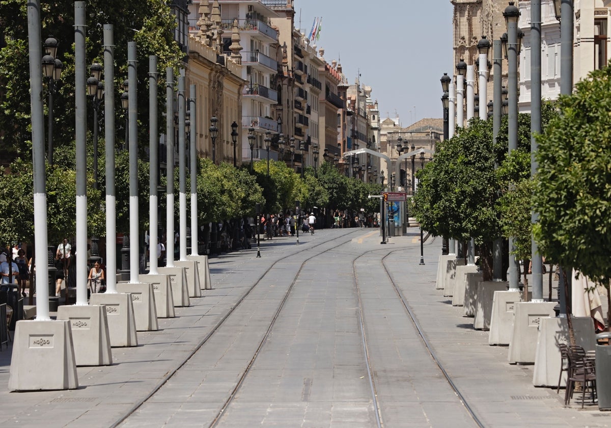 La Avenida de la Constitución, este sábado en Sevilla