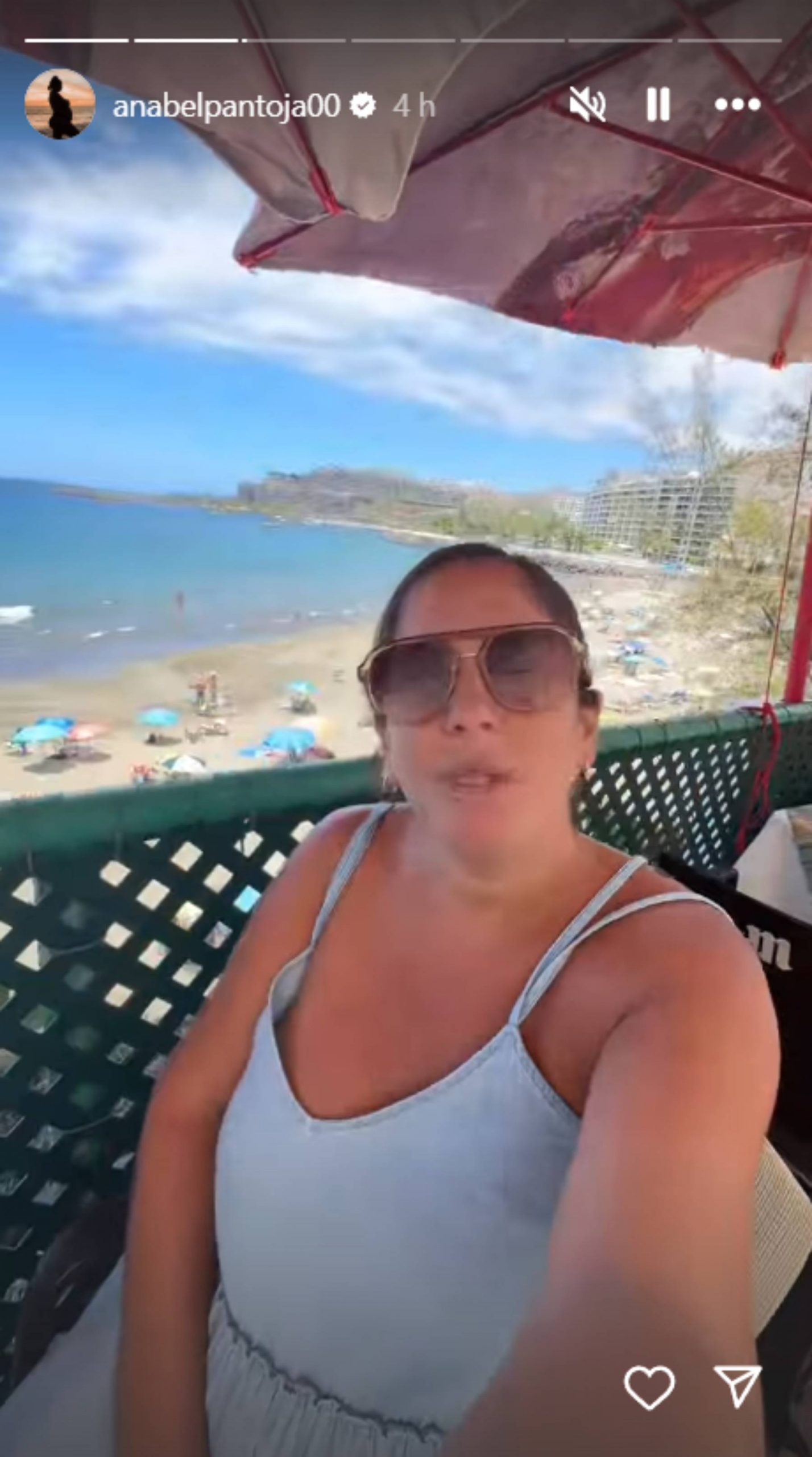 Anabel Pantoja en una historia de Instagram. (Foto: RRSS)