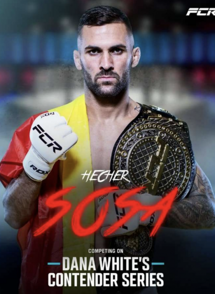 Cartel de presentación del combate de Hecher Sosa en la UFC. 