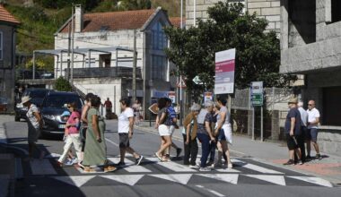 Uno de los cortes de tráfico de los vecinos de O Hío