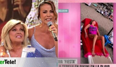 Terelu Campos acabó llorando al recordar a su madre, y 'Fiesta' sacó fotos suyas en la playa