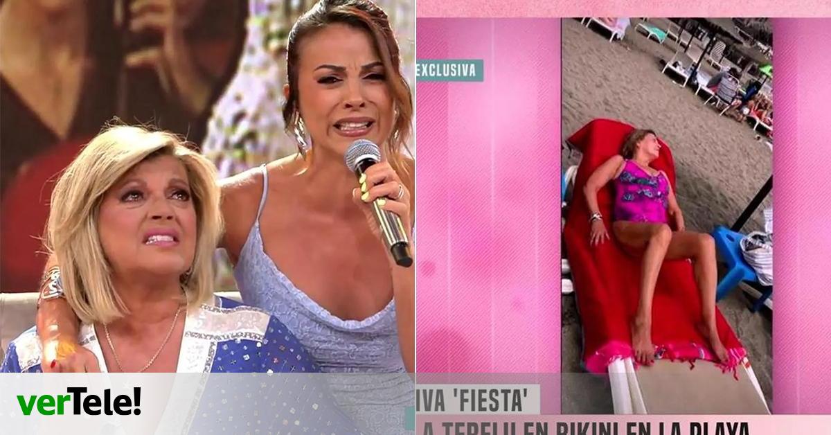 Terelu Campos acabó llorando al recordar a su madre, y 'Fiesta' sacó fotos suyas en la playa