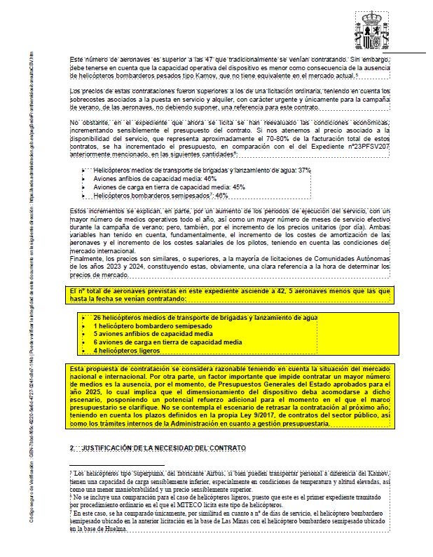 Documento distrubuido por el Partido Popular