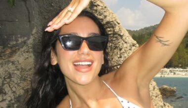 Dua Lipa acaparó todas las miradas en microbikini a lunares: “Descansando antes de bailar por mis 30″