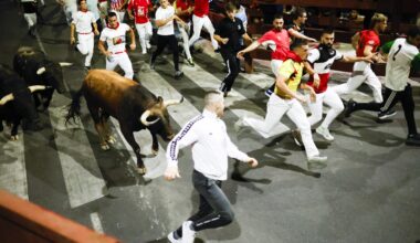 Segundo encierro, nocturno, con 50 000 espectadores y 3 000 corredores en la manga - La Plaza de Sanse