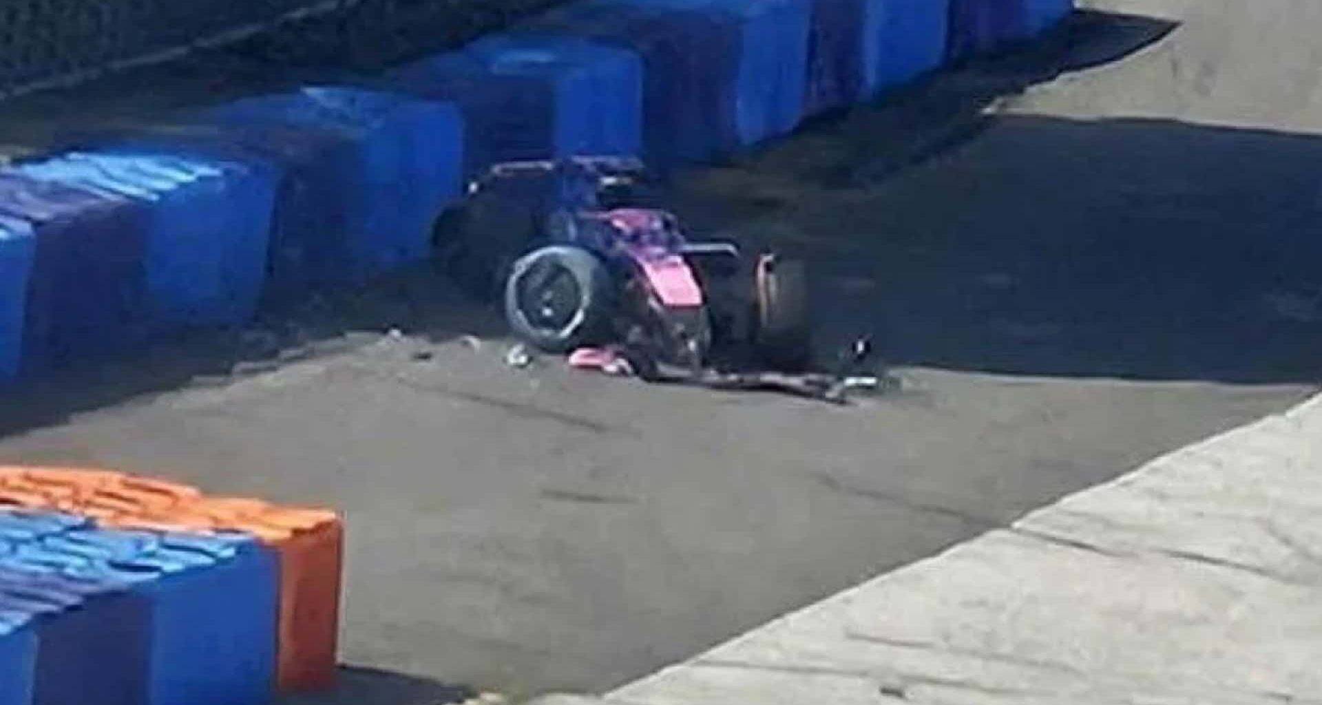 Franco Colapinto se accidentó en los ensayos de neumáticos