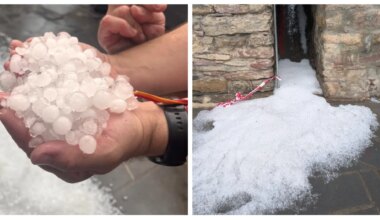 Las tormentas dejan hasta 70 litros en el Pirineo aragonés y granizo "como canicas"