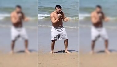 Omar Montes se relaja en la playa de Valdoviño tras su multitudinario concierto en Ferrol - La Voz de Galicia
