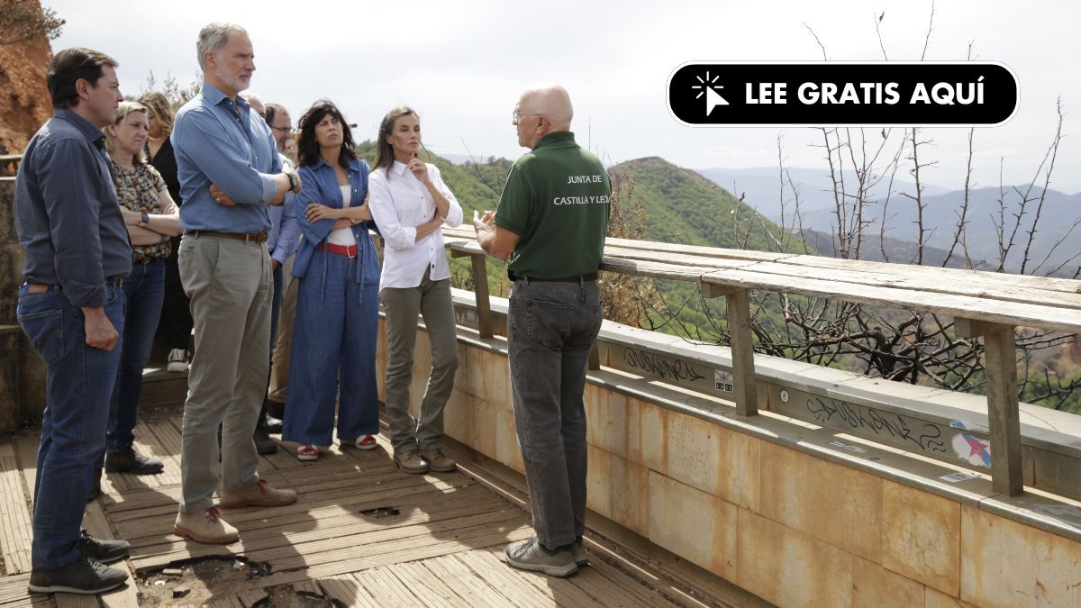 Felipe VI, «desolado» al ver la «dimensión de la tragedia» de los incendios en Las Médulas