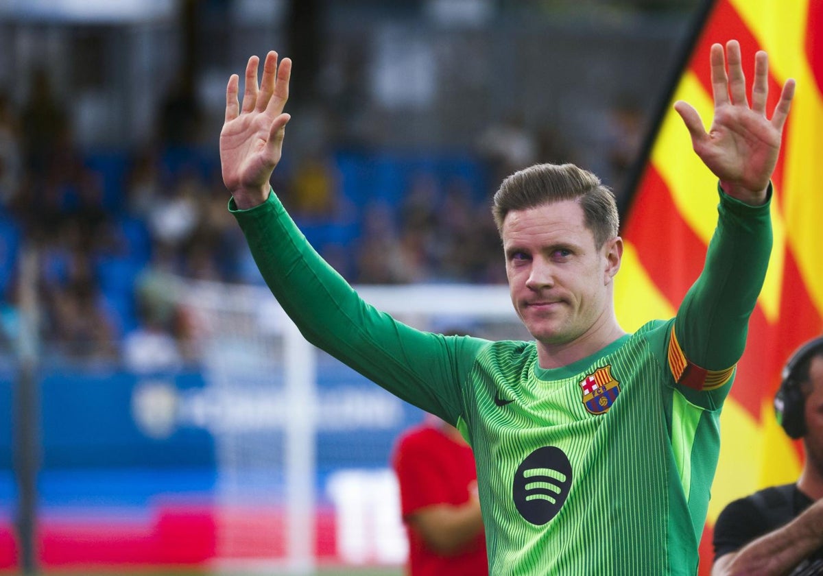 Ter Stegen, durante el trofeo Gamper