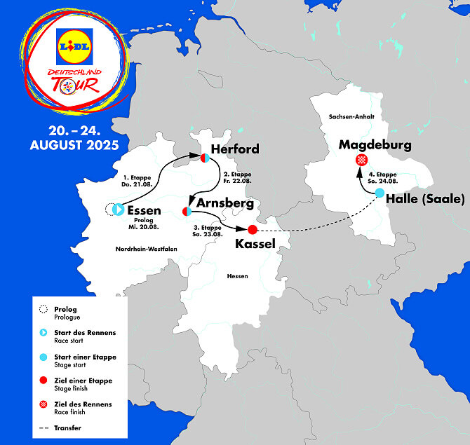 Mapa del recorrido de la Vuelta a Alemania 2025