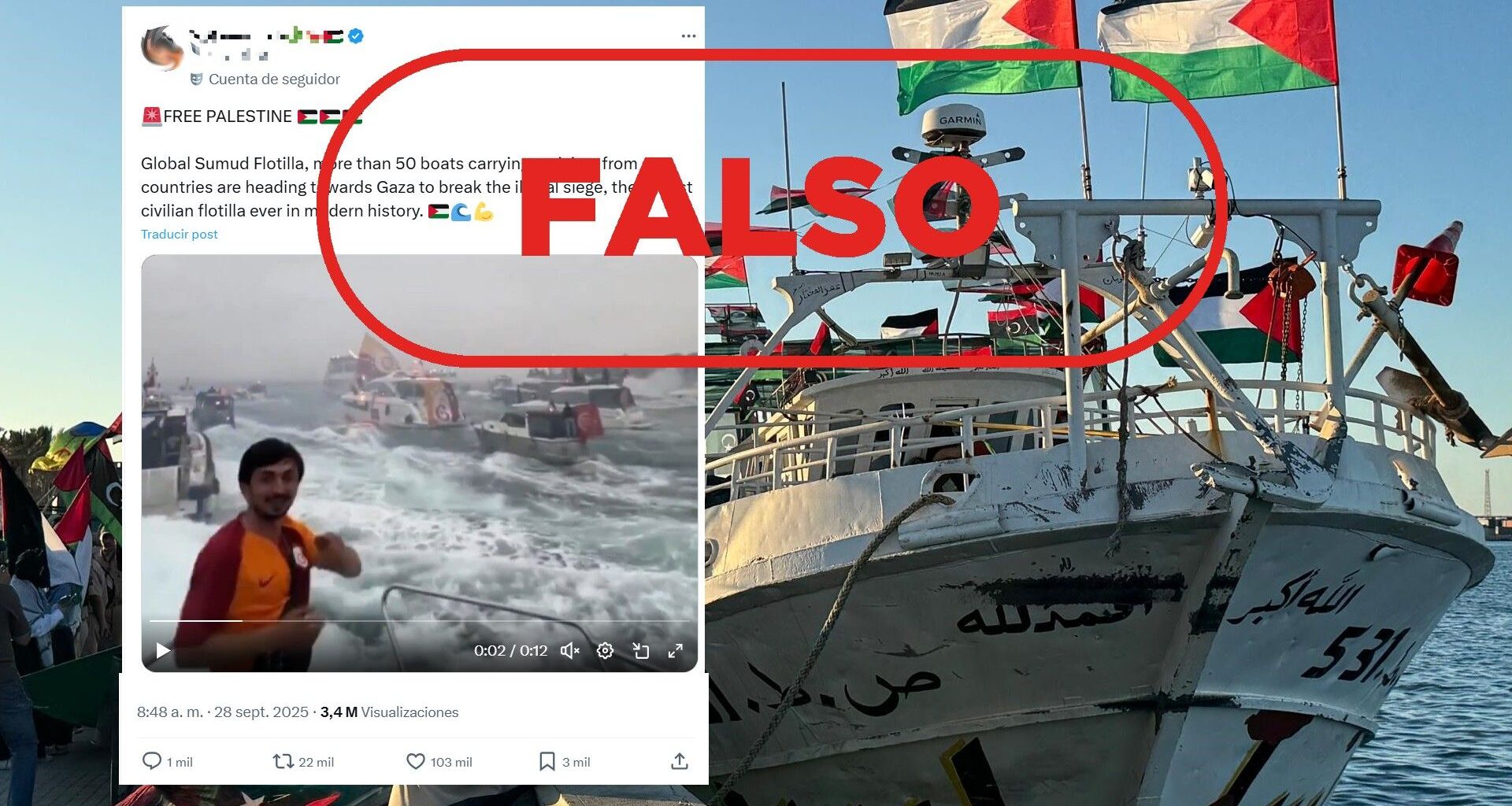 No es la Flotilla de Gaza, son aficionados del Galatasaray