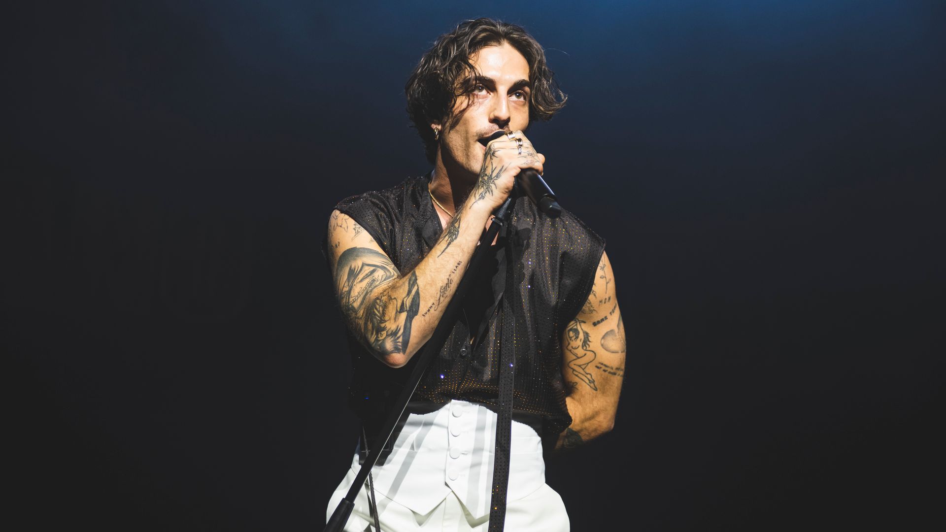 Damiano David durante su concierto en Madrid