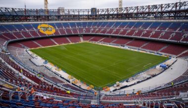 Interior del Spotify Camp Nou, a mediados de julio