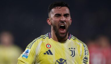Nico González celebra un gol con la Juventus la temporada pasada.