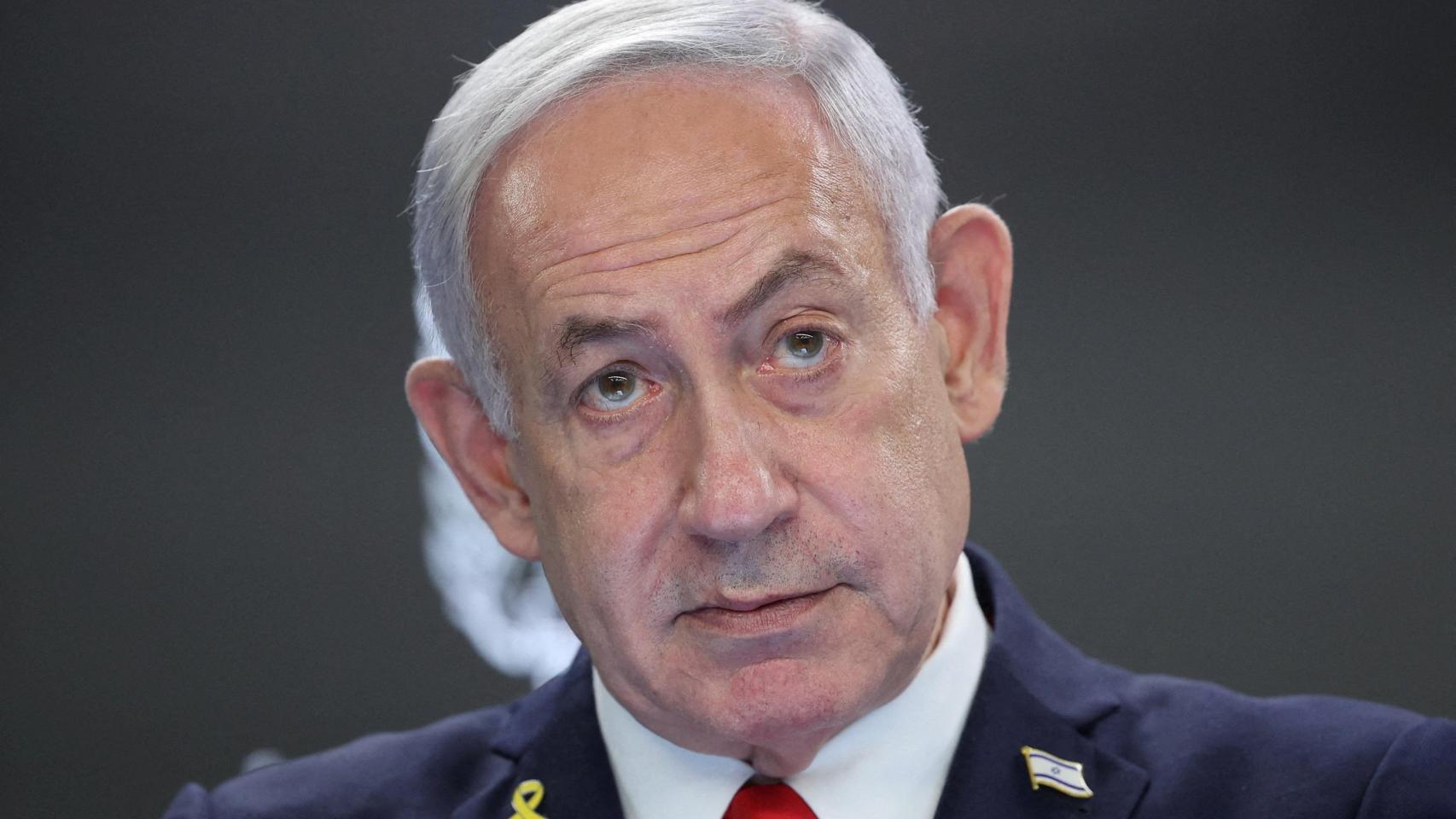 El primer ministro israelí, Benjamin Netanyahu, habla durante una conferencia de prensa en su oficina en Jerusalén, el 10 de agosto de 2025.