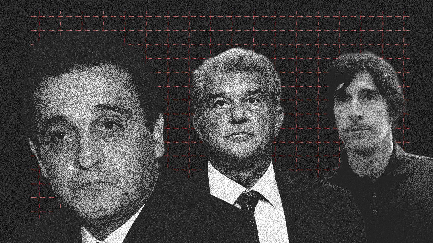 José María Enríquez Negreira, Joan Laporta y Javier Enríquez Romero