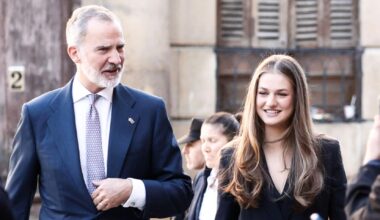 Felipe VI y la heredera al trono, a su llegada a Pamplona.