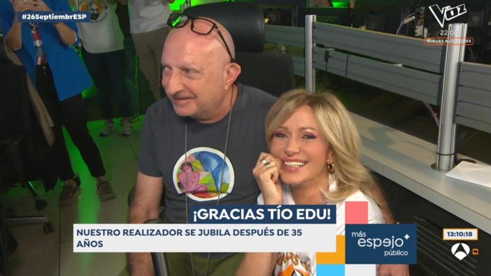 Susanna Griso y el realizador de