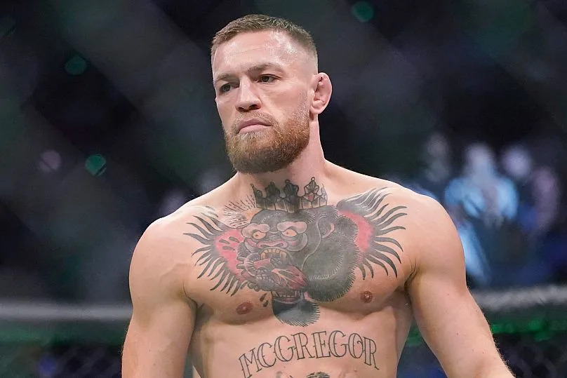 Conor McGregor se prepara para luchar contra Dustin Poirier en un combate de artes marciales mixtas de peso ligero UFC 264 en Las Vegas, el 10 de julio de 2021.