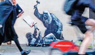 Un grafiti de Banksy fue censurado en Londres