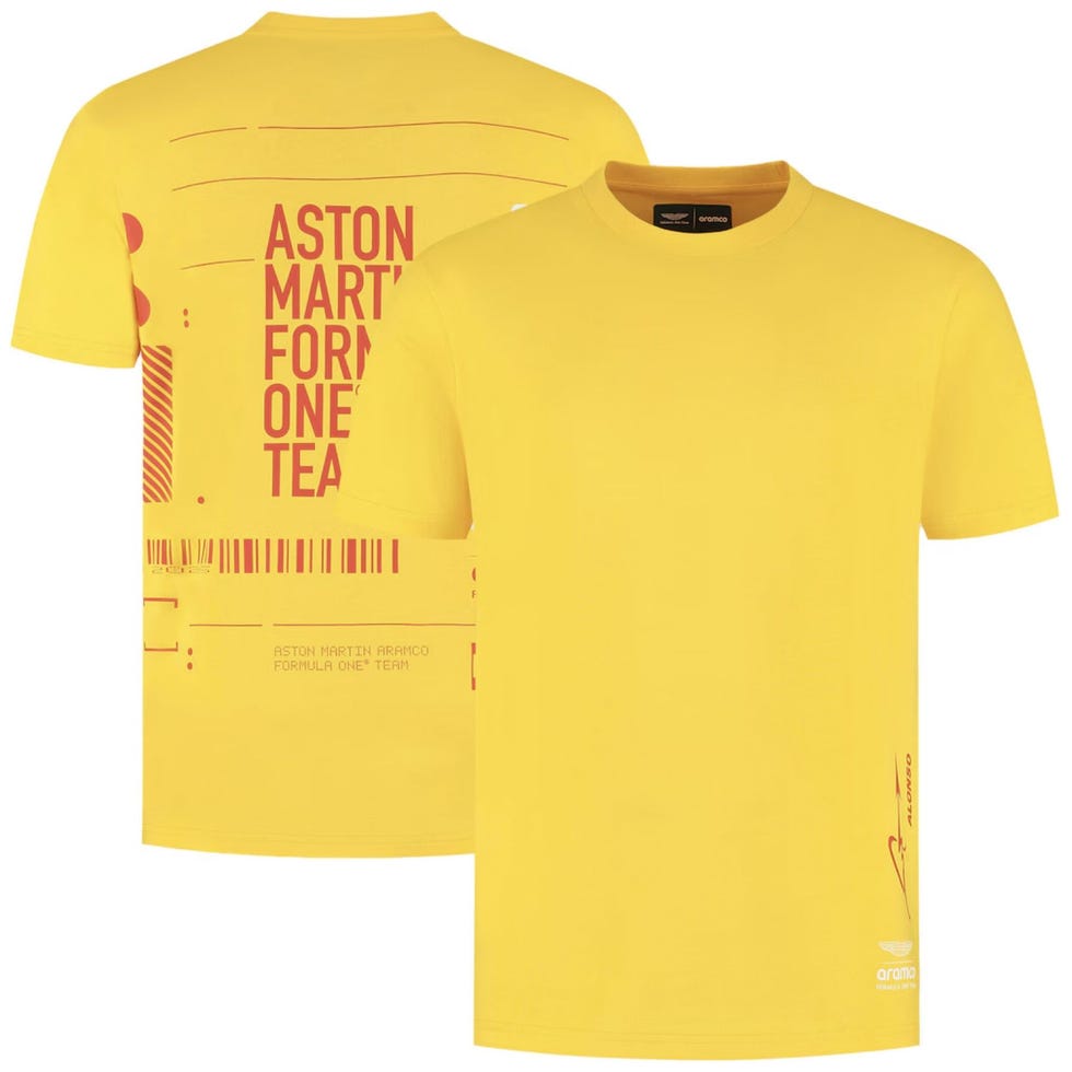 Camiseta Fernando Alonso GP de España Aston Martin Aramco Cognizant F1 2025 Edición Especial - Amarillo