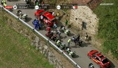 Otra protesta pro Palestina frena a los escapados camino del Angliru en la etapa reina de la Vuelta - El Mundo