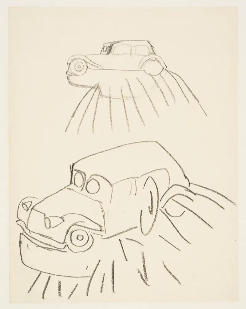 Estudio para la escultura La mona y su cría. Mona-coches. 1950