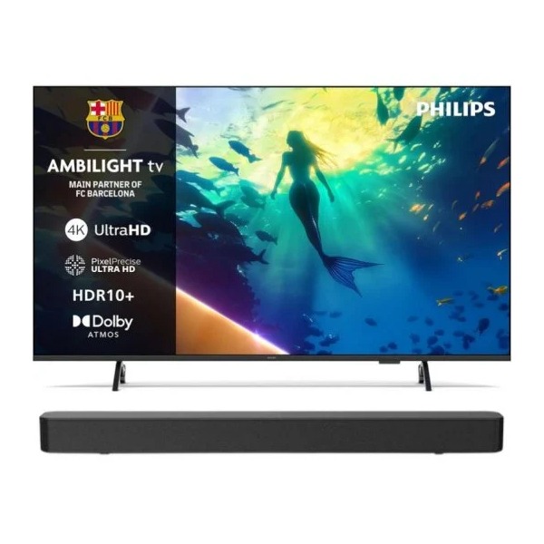 Philips Ambilight TV 55PUS8010 4K UHD LED 55" Dolby Atmos Titan OS + TAB4000 Barra de Sonido