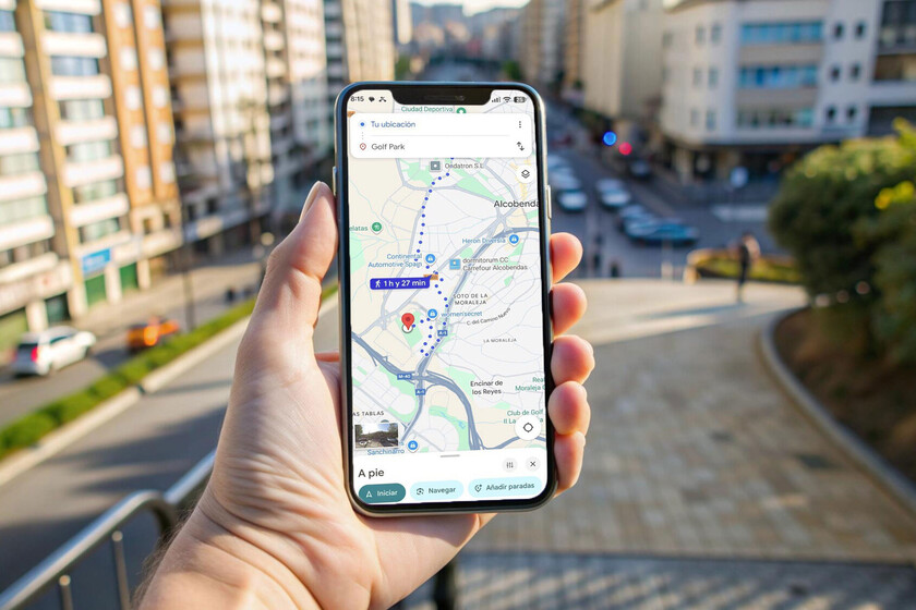 Llevo años usando Google Maps y no conocía este botón. Es una maravilla para seguir rutas a pie
