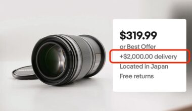 Enviar este objetivo de 320 dólares desde Japón a España cuesta 29 dólares. Enviarlo a EEUU cuesta 2.000, y no es un error tipográfico