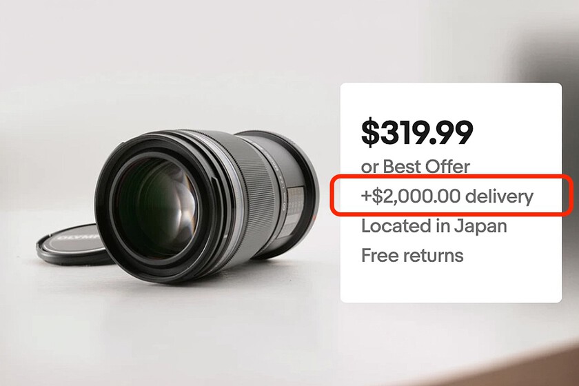 Enviar este objetivo de 320 dólares desde Japón a España cuesta 29 dólares. Enviarlo a EEUU cuesta 2.000, y no es un error tipográfico